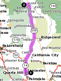US395 to Lone Pine, turn left